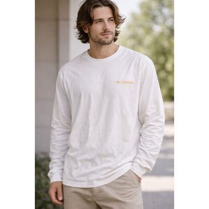 Columbia Sportswear White Long Sleeve Graphic T-Shirt – Men’s Size 2X